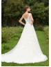 Ivory Lace Tulle V Back Affordable Wedding Dress